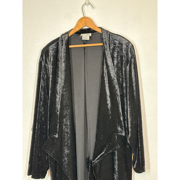 Lacy After Noon Velvet Cardigan L Black Cameo Whimsigoth Fairy Grunge Boho - Picture 2 of 16